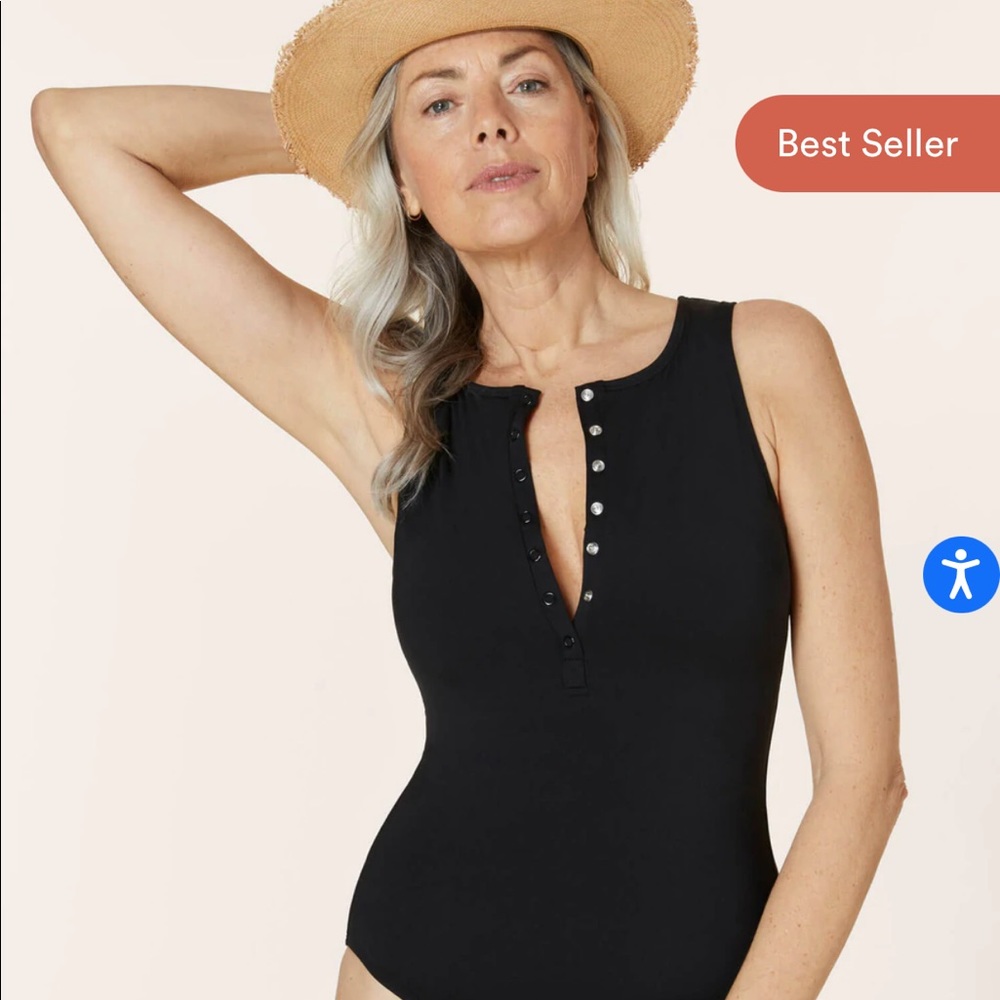 Andie swim ribbbed Malibu in black size medium unworn but no tags